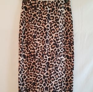 Zara Trafaluc Animal Print Midi Pencil Skirt